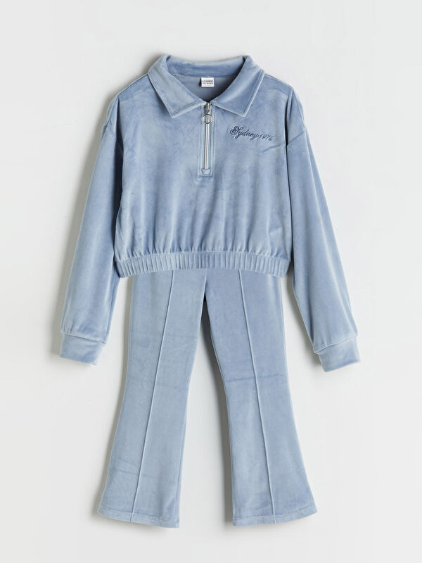 LCW Kids Kadife Kız Çocuk Sweatshirt ve Tayt