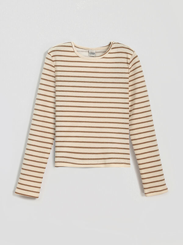 LCW Kids T-Shirt Rayé à Col Rond pour Filles