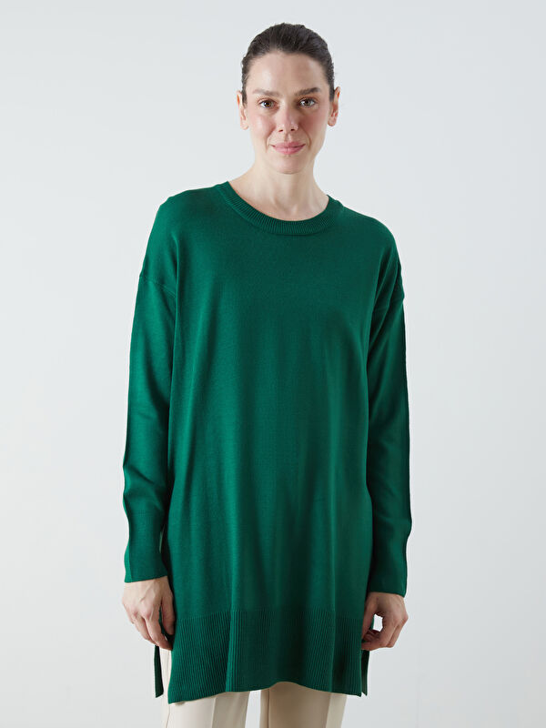 LCWAIKIKI Classic Bisiklet Yaka Kadın Triko Tunik