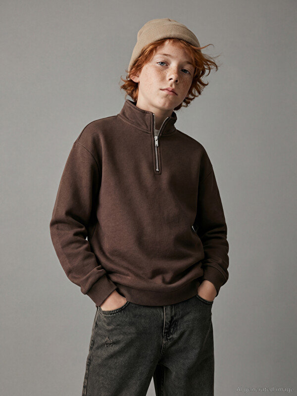 LCW Kids Funnel Neck Boys' Sweatshirt