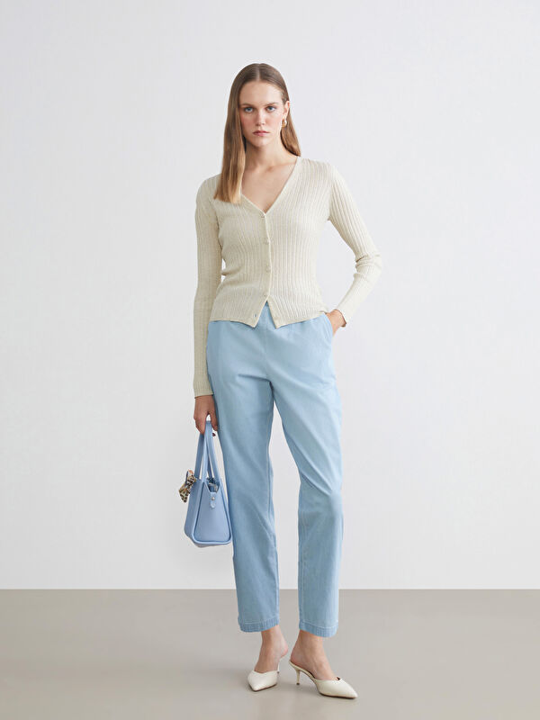 LCWAIKIKI Classic Beli Lastikli Carrot Fit Kadın Jean Pantolon