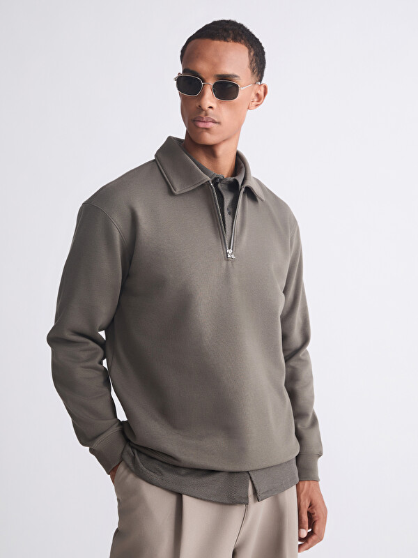 LCW Vision Sweat-shirt pour Hommes à Col Polo