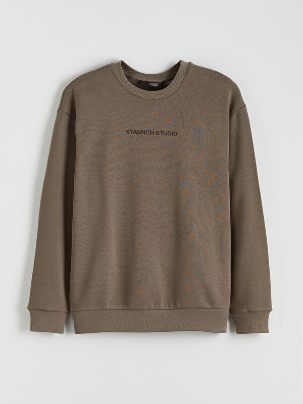 XSIDE Crew Neck Embroidered Men's Thick Sweatshirt - W5DA53Z8-ZHS