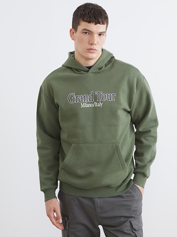 XSIDE Baskılı Erkek Kalın Hoodie