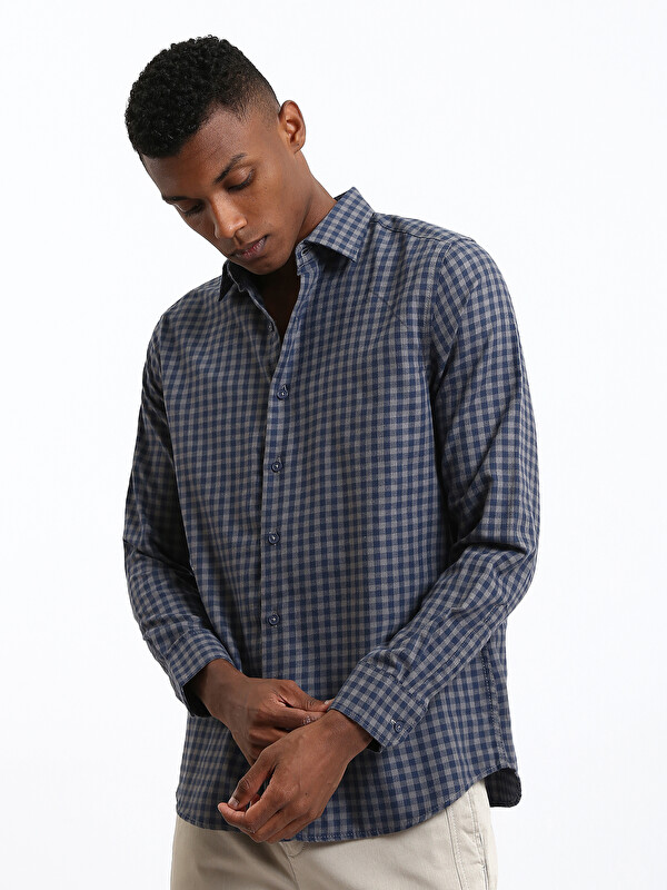 SOUTHBLUE Regular Fit Long Sleeve Plaid Men's Flannel Shirt