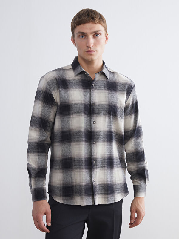 LCW Vision Regular Fit Long Sleeve Plaid Men's Flannel Shirt
