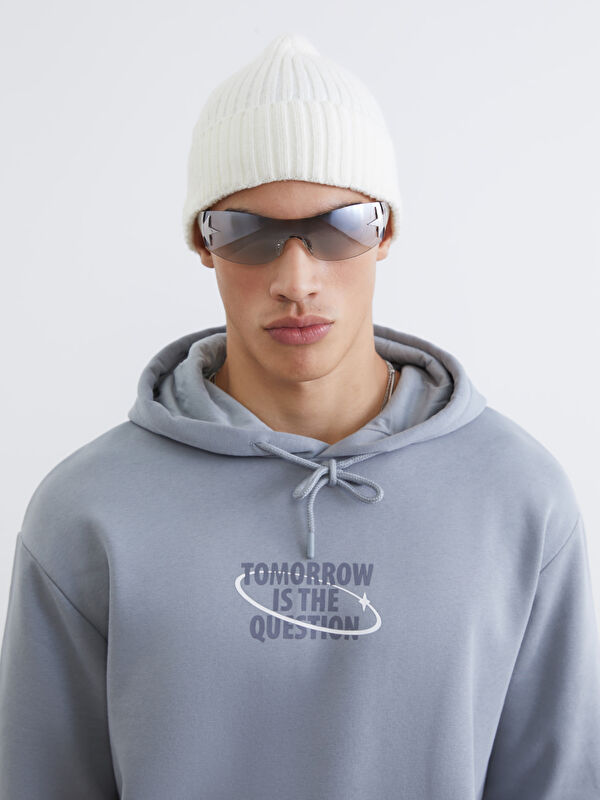 XSIDE Baskılı Erkek Kalın Hoodie