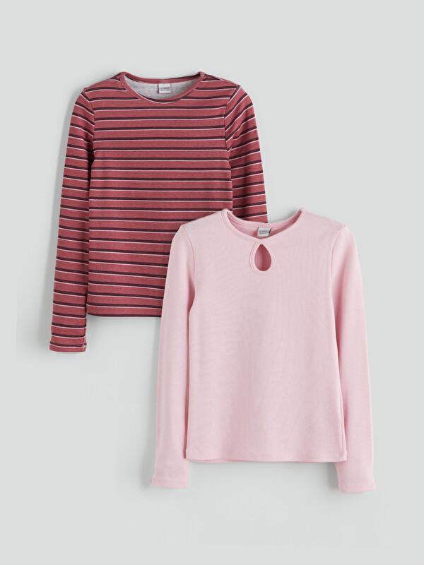 LCW Kids Crew Neck Girls' T-Shirt Set (2 Pieces)