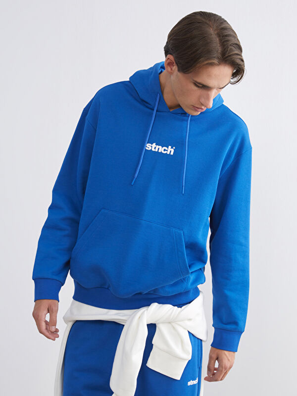 XSIDE Uzun Kollu Baskılı Erkek Kalın Hoodie