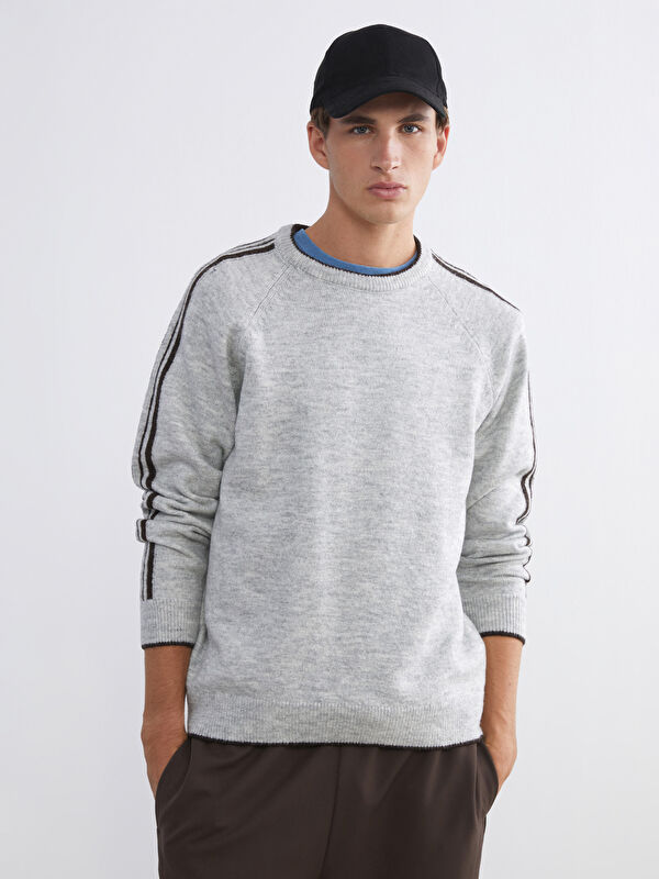 XSIDE Crew Neck Long Sleeve Men's Tricot Sweater