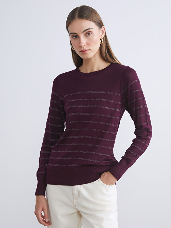 LCWAIKIKI Classic Crew Neck Striped Women's Knitwear Sweater