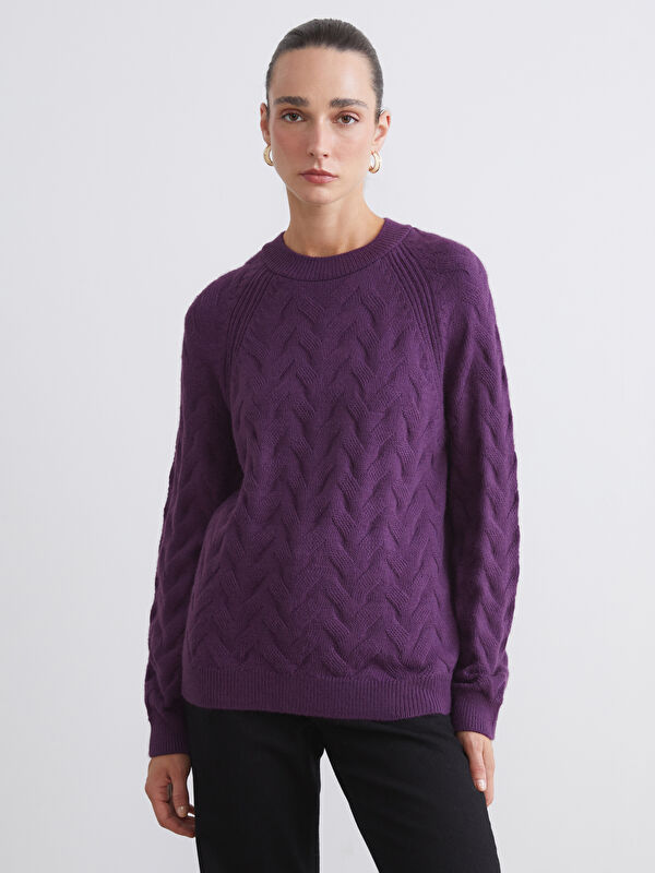 LCWAIKIKI Classic Crew Neck Self-Patterned Women's Knitwear Sweater