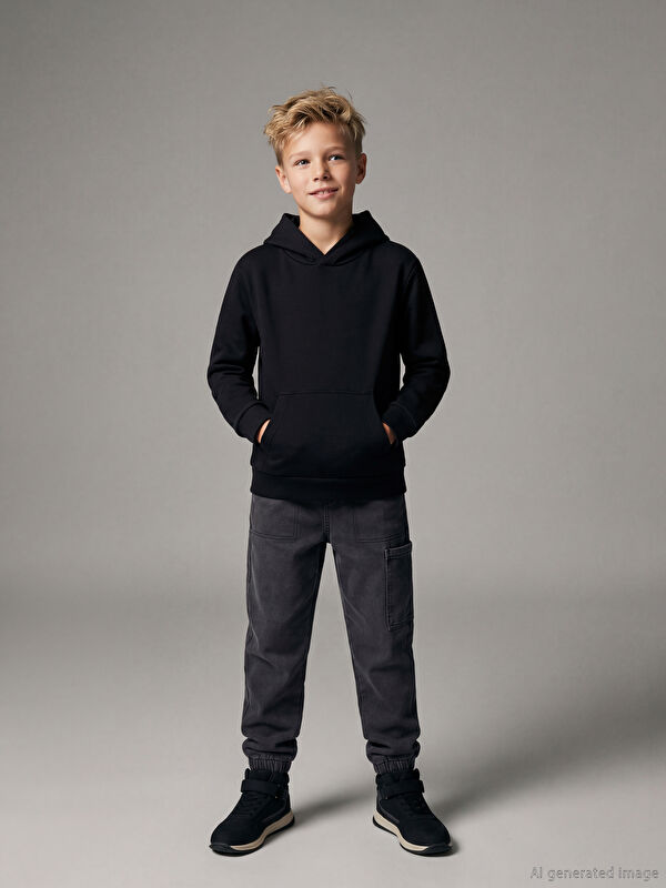 LCW Kids Fleece Lined Boys' Cargo Jeans