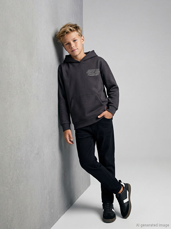LCW Kids Super Skinny Fit Erkek Çocuk Polar Astarlı Jean Pantolon