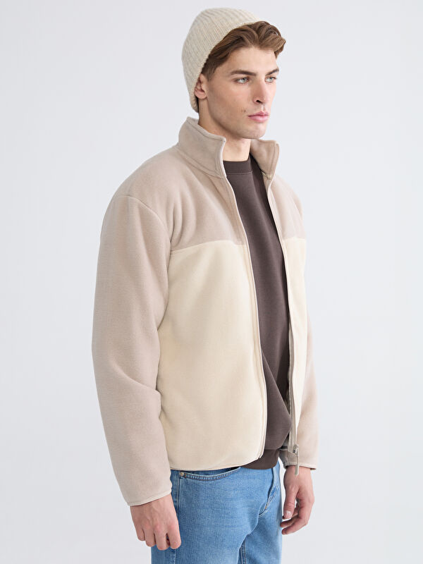 XSIDE Dik Yaka Polar Erkek Fermuarlı Sweatshirt