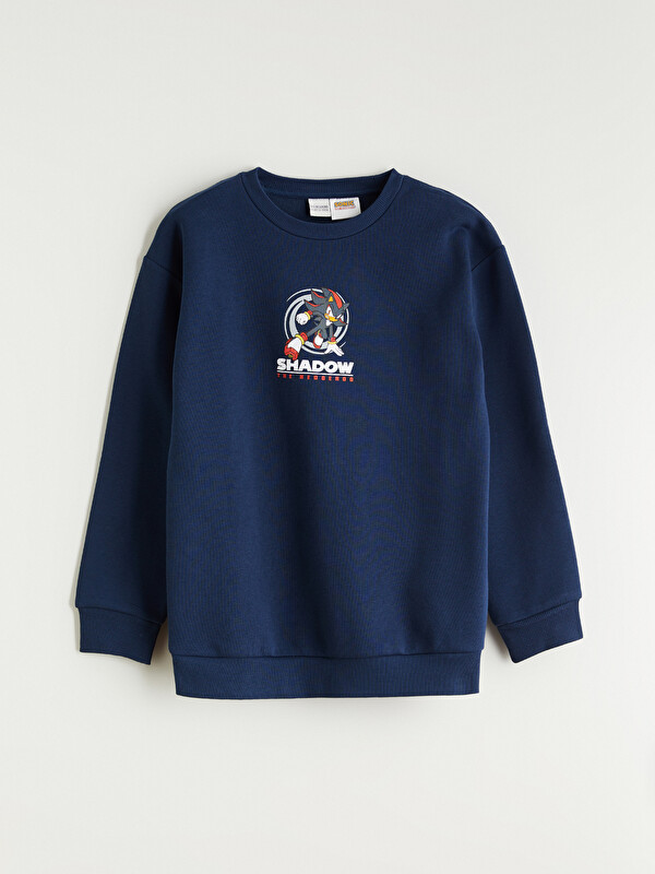 LCW Kids Bisiklet Yaka Sonic Baskılı Erkek Çocuk Sweatshirt