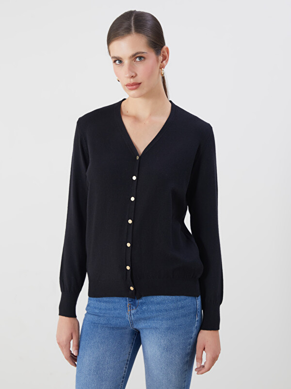 LCWAIKIKI Classic V Neck Women's Knitwear Cardigan