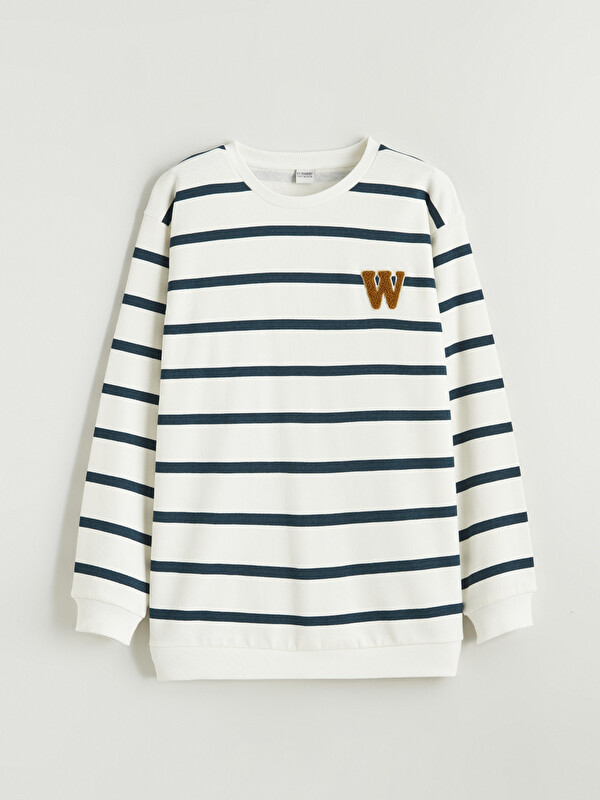 LCW Kids Çizgili Erkek Çocuk Kalın Sweatshirt