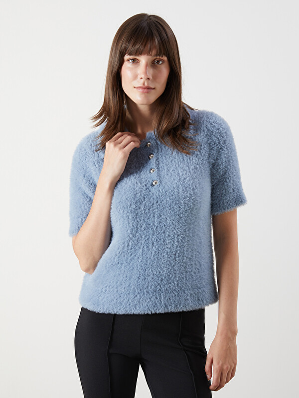 LCW Comfort Polo Yaka Kadın Triko Kazak