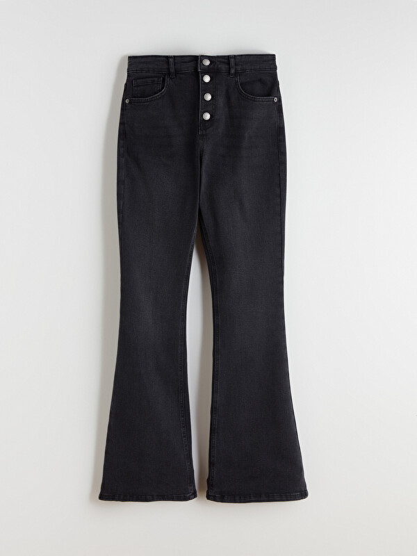 LCW Jeans Siyah Flare Kadın Jean Pantolon - W5DF81Z8-327 | LCW