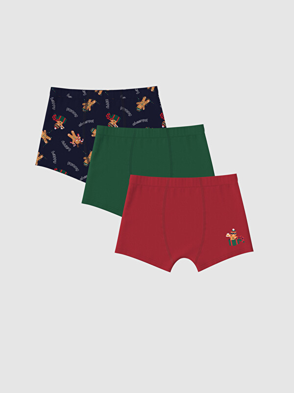 LCW Kids Yılbaşı Temalı Erkek Çocuk Boxer 3'lü