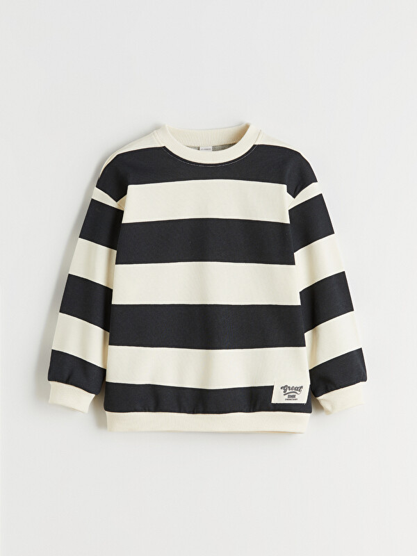 LCW Kids Çizgili Erkek Çocuk Kalın Sweatshirt