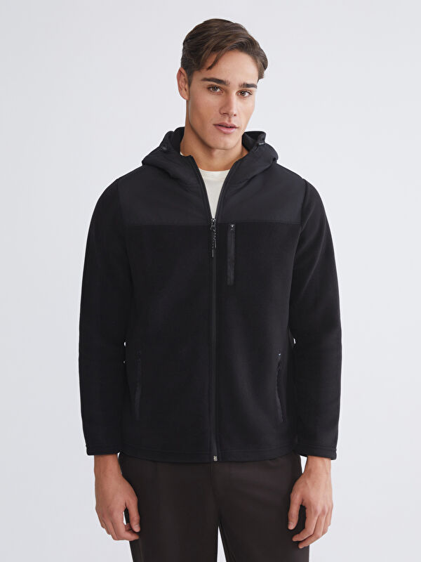 LCWAIKIKI Classic Kapüşonlu Polar Erkek Fermuarlı Sweatshirt
