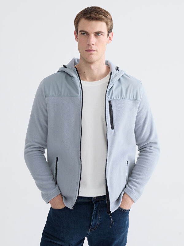 LCWAIKIKI Classic Kapüşonlu Polar Erkek Fermuarlı Sweatshirt