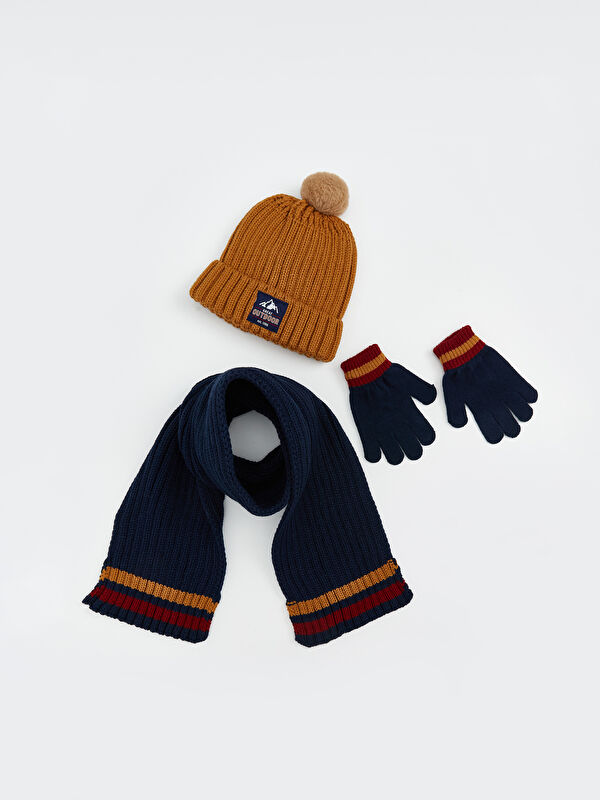 LCW ACCESSORIES Pom-Pom Schal, Mütze und Handschuh-Set für Jungen