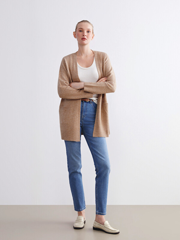 LCW Jeans Beli Kemerli Mom Fit Kadın Jean Pantolon