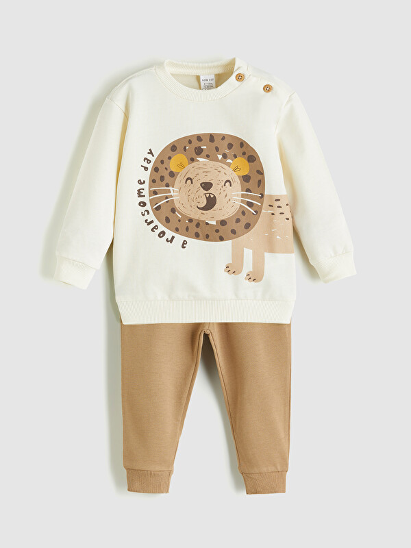 LCW baby Erkek Bebek Sweatshirt ve Eşofman Alt 2'li