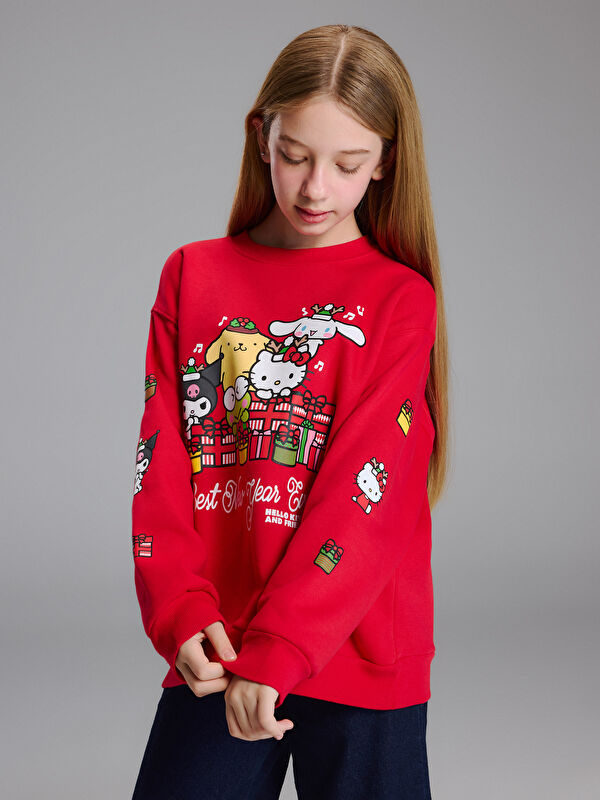 LCW Kids Hello Kitty Printed Girls' Thick Sweatshirt