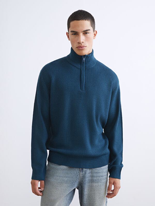 XSIDE Standard Fit Stand Collar Men's Sweater