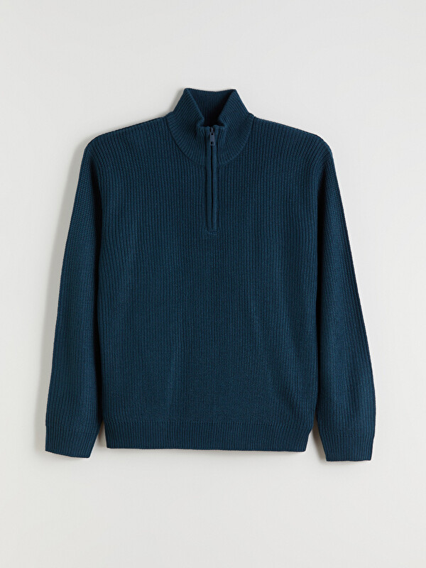 XSIDE Standard Fit Stand Collar Men's Sweater - W5DI58Z8-J3L - LC