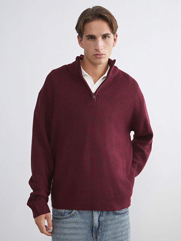 XSIDE Standard Fit Stand Collar Men's Sweater