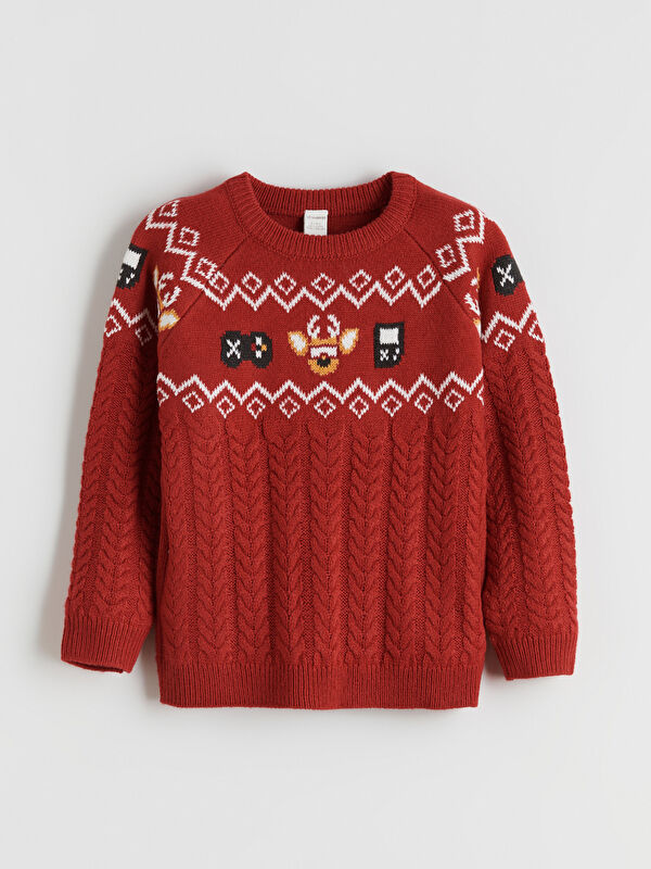 LCW Kids New Year Themed Boys' Knit Sweater