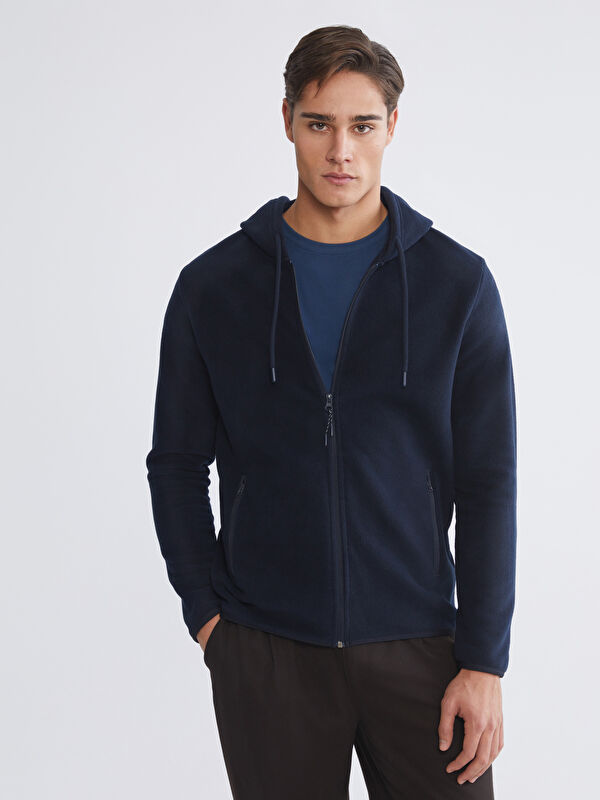 LCWAIKIKI Classic Kapüşonlu Polar Erkek Fermuarlı Sweatshirt