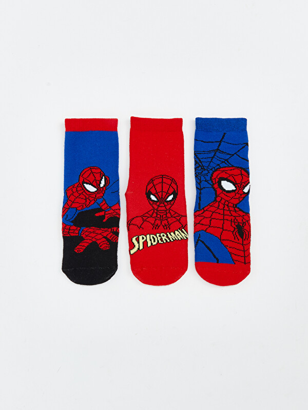 LCW Kids Spider-Man uzorkovane čarape do gležnja za dečake, pakovanje od 3 komada