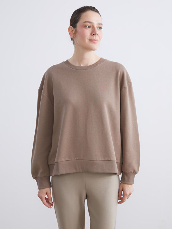 LCW EVERYDAY Crew Neck Oversize Women's Thick Sweatshirt