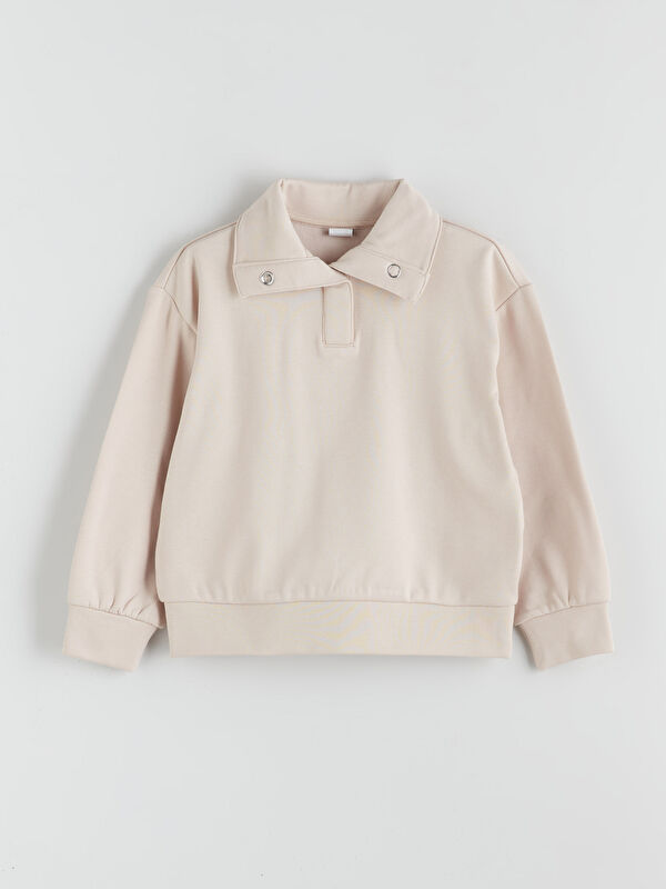 LCW Kids Polo Yaka Kız Çocuk Sweatshirt