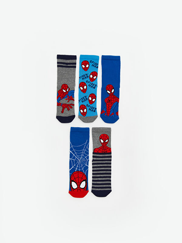 LCW Kids Spider-Man Desenli Erkek Çocuk Soket Çorap 5'li