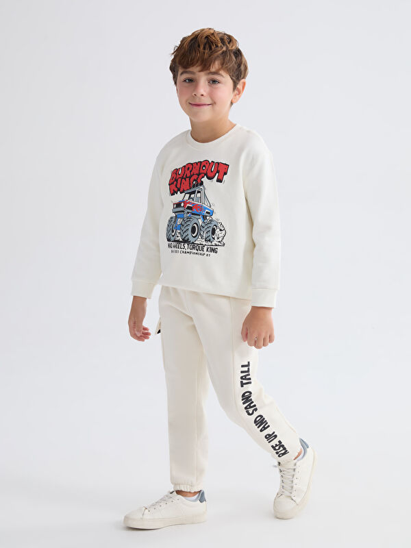 LCW Kids Beli Lastikli Baskılı Erkek Çocuk Jogger Eşofman Altı