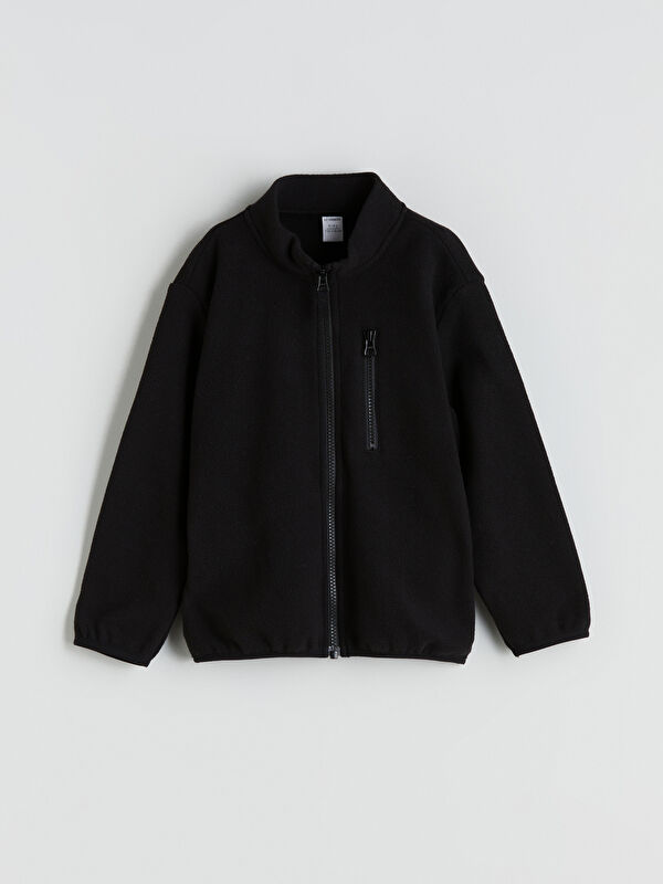 LCW Kids High Collar Boy's Fleece Cardigan