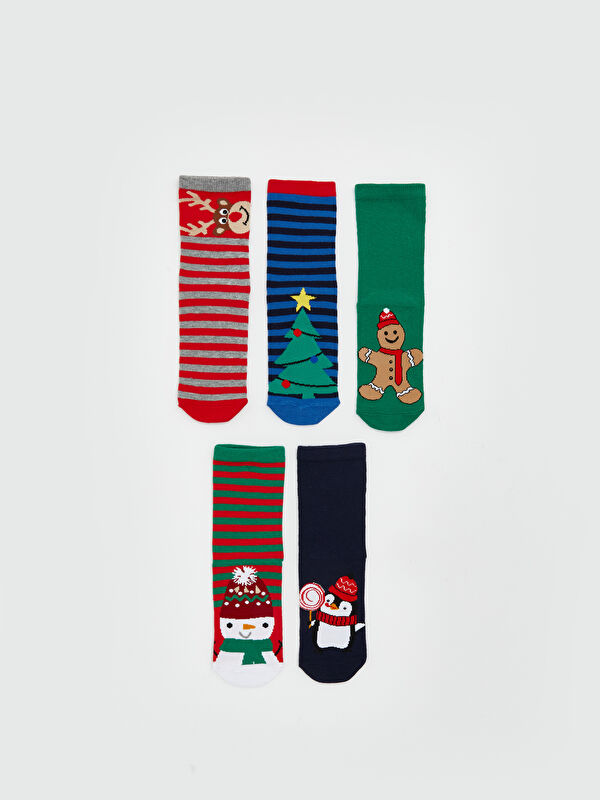 LCW Kids New Year Themed Boys' Ankle Socks 5 Pack