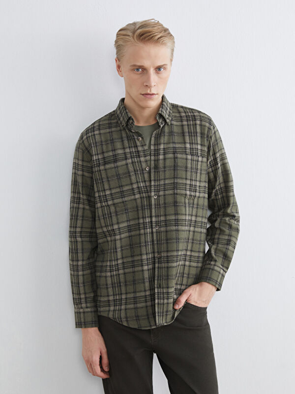 LCWAIKIKI Classic Regular Fit Uzun Kollu Ekose Erkek Gömlek