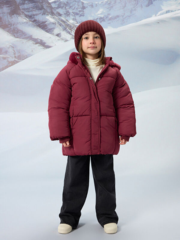 LCW Kids Kapüşonlu Kız Çocuk Şişme Mont