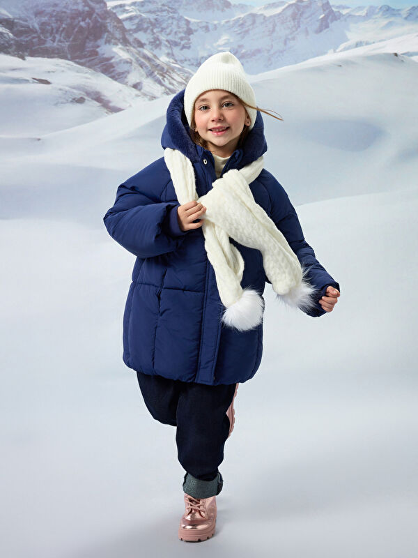 LCW Kids Қыздар көк Пуховик пальто