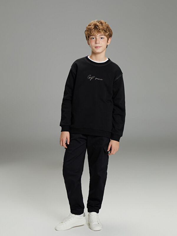 LCW Kids Baskılı Erkek Çocuk Kalın Sweatshirt