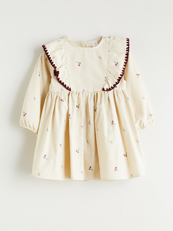 LCW Kids Robe en Velours à Volants Florale pour Filles