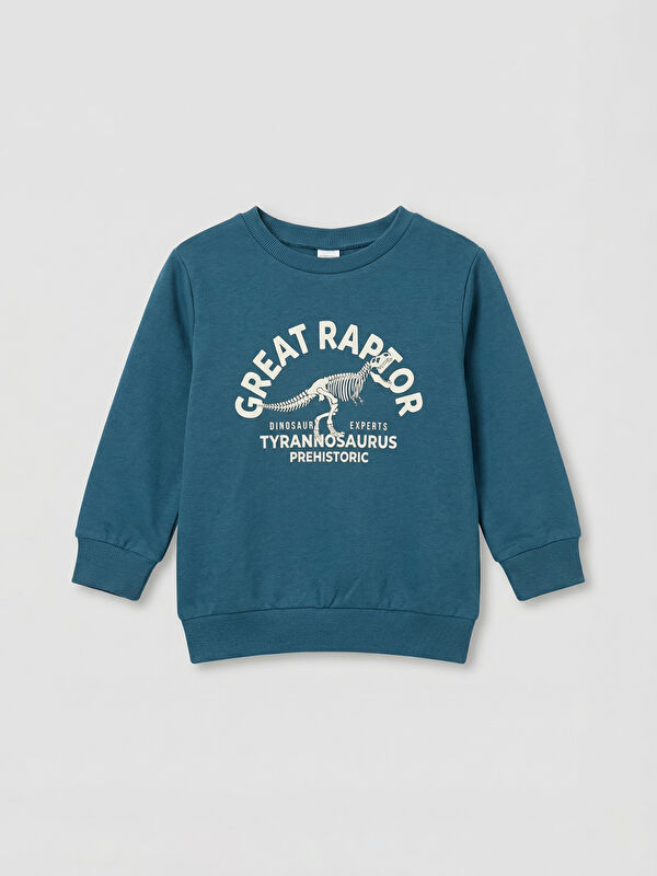 LCW Kids Crew Neck Printed Boys' Sweatshirt